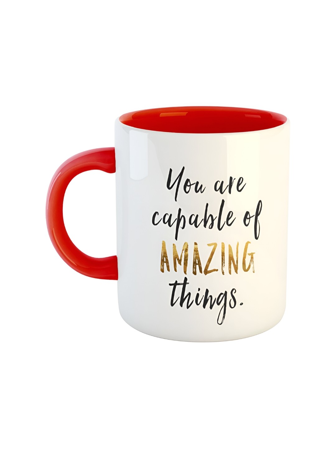 

ARTBUG Red & White Printed Ceramic Glossy of Cups and Mugs