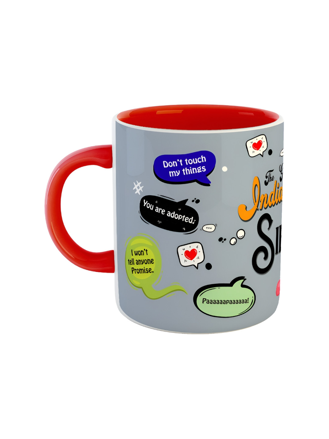 

ARTBUG Red & White Printed Ceramic Glossy of Cups and Mugs