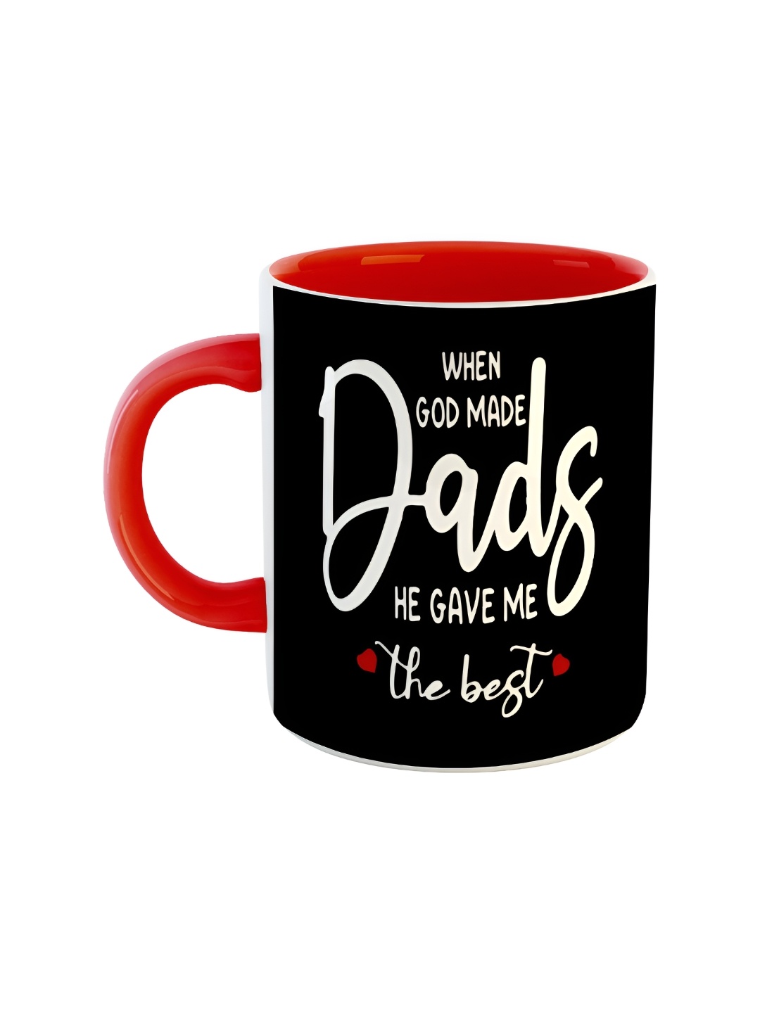 

ARTBUG White & Black Text Or Slogans Printed Ceramic Glossy Mug 350ml, Red