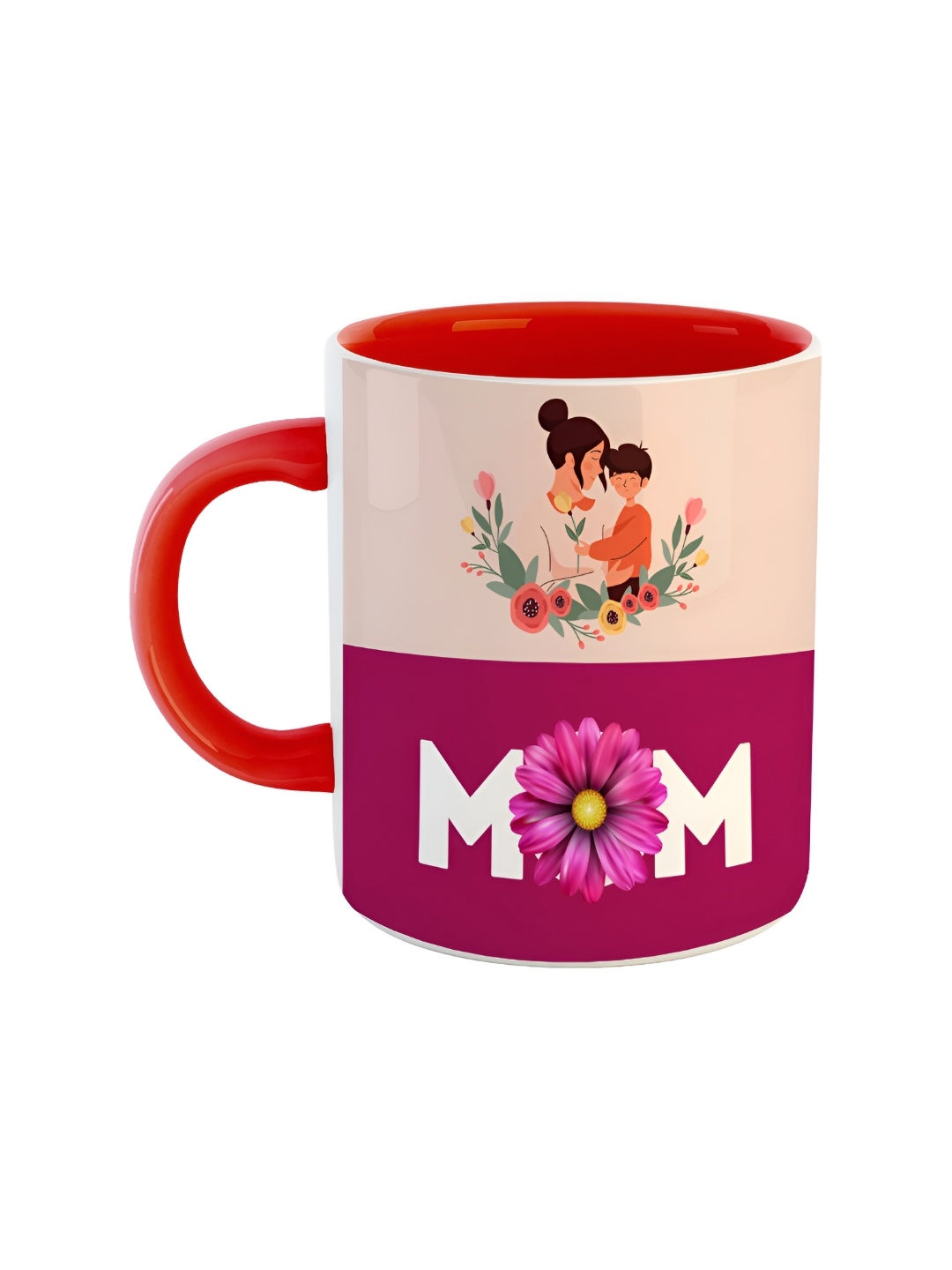 ARTBUG Red Printed Ceramic Glossy Mug