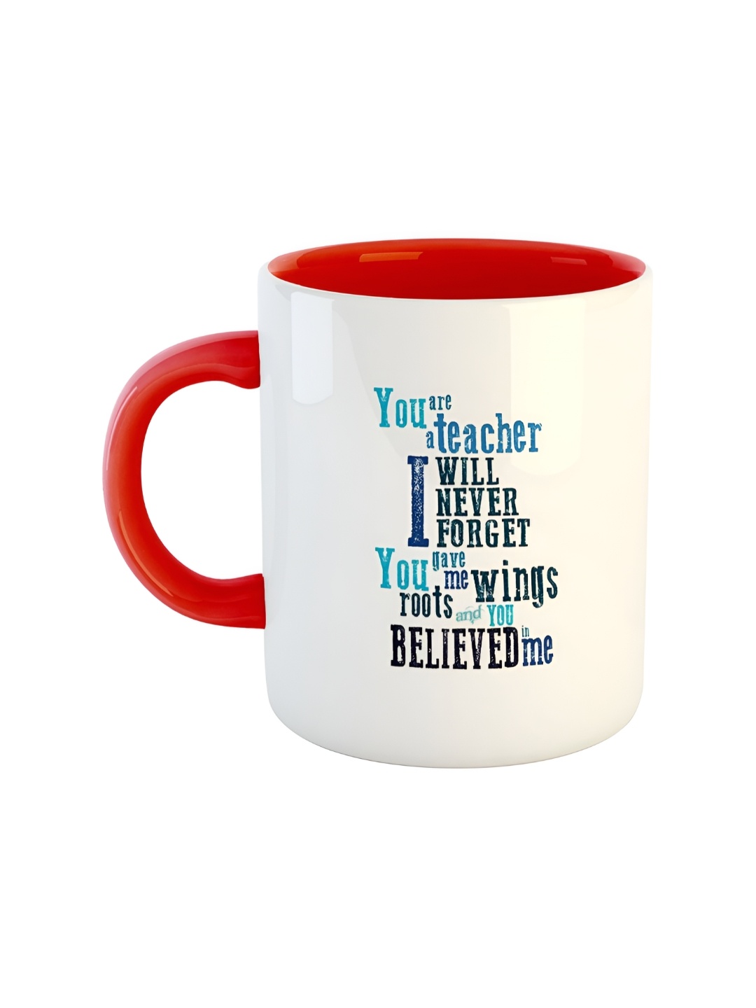 

ARTBUG Red White Printed Ceramic Glossy Mugs 350 ml