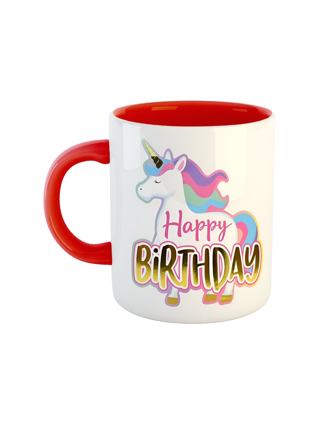 

ARTBUG Red & White Dishwasher Safe Printed Ceramic Glossy Mug