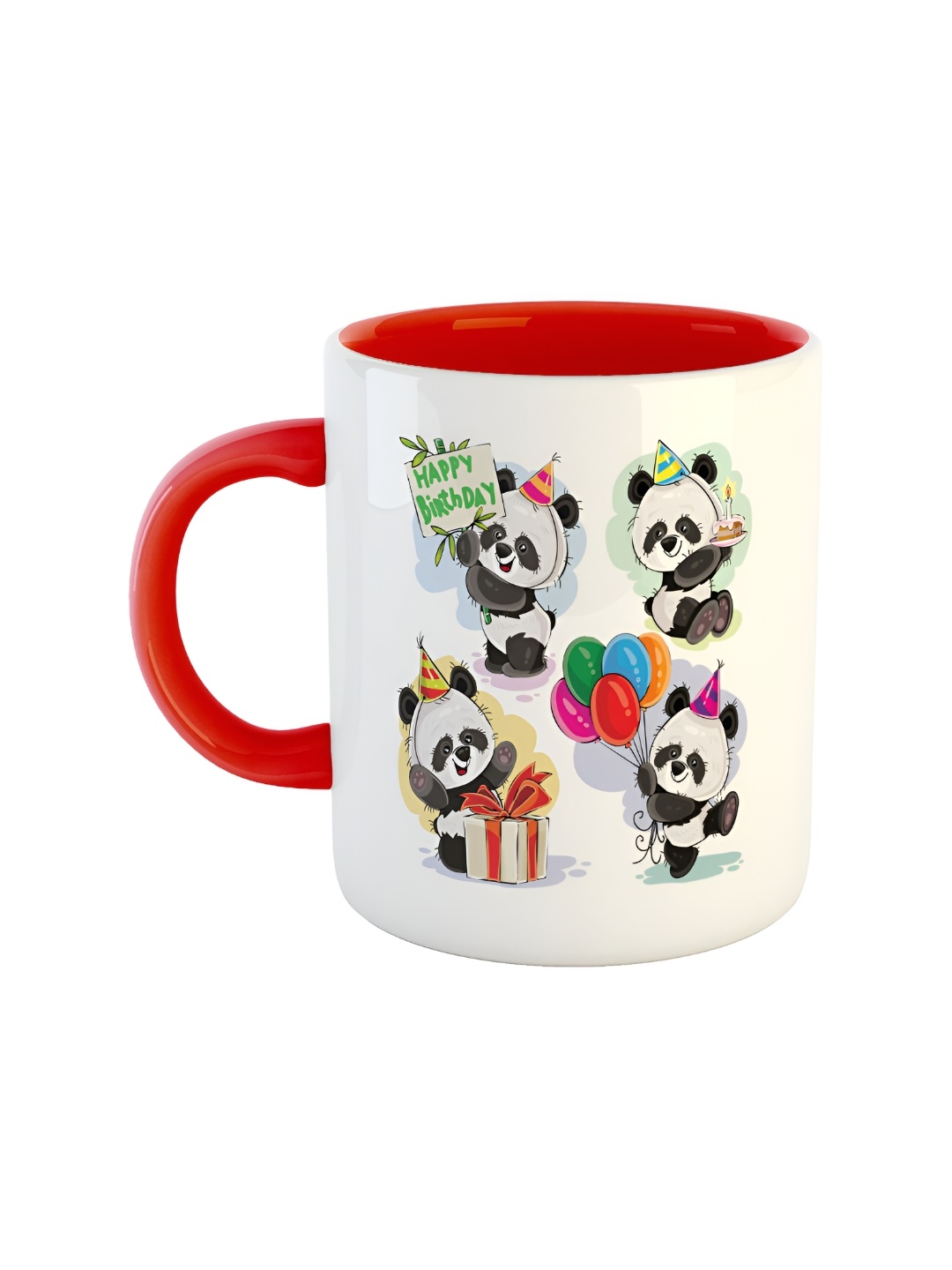

ARTBUG Red & White Panda Printed Ceramic Glossy Mug 350 ml