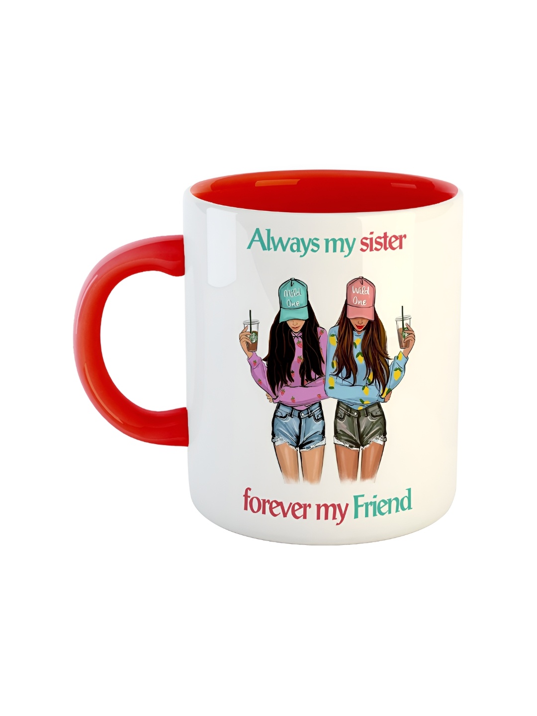 

ARTBUG Red & White Graphic Printed Ceramic Glossy Mug 350 ml