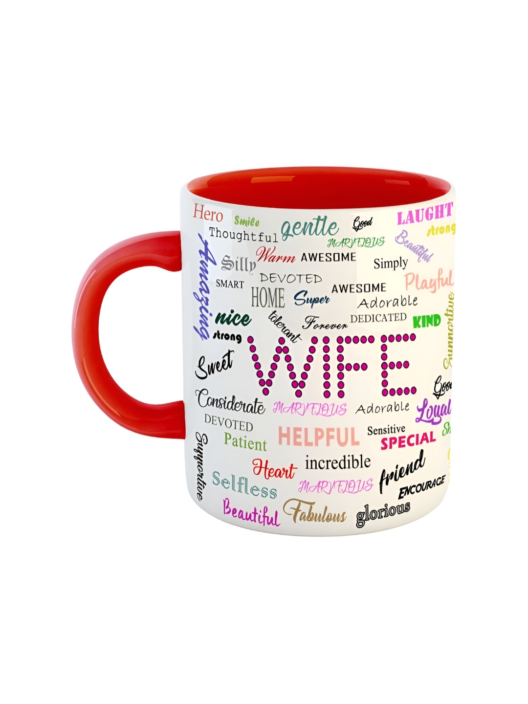 ARTBUG Red Printed Ceramic Glossy Mug