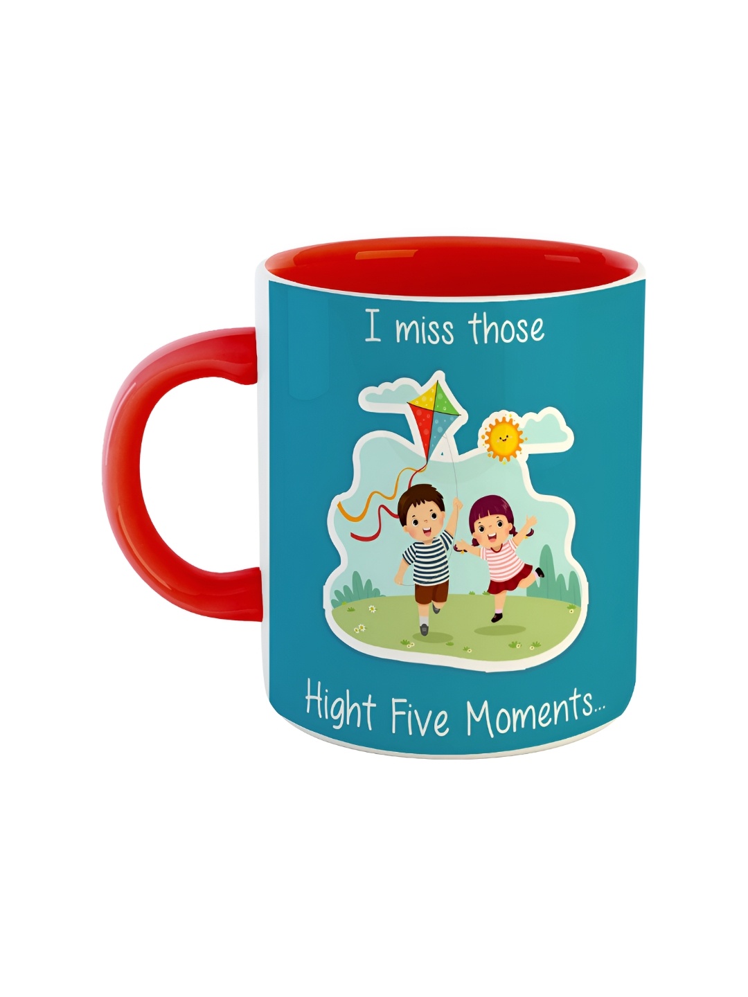 ARTBUG Red Printed Ceramic Glossy Mug 350 ml