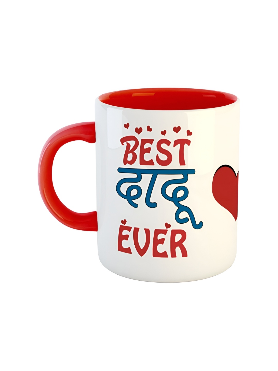 

ARTBUG Red & White Best Dadu Printed Microwave Safe Ceramic Glossy Mug 350 ml