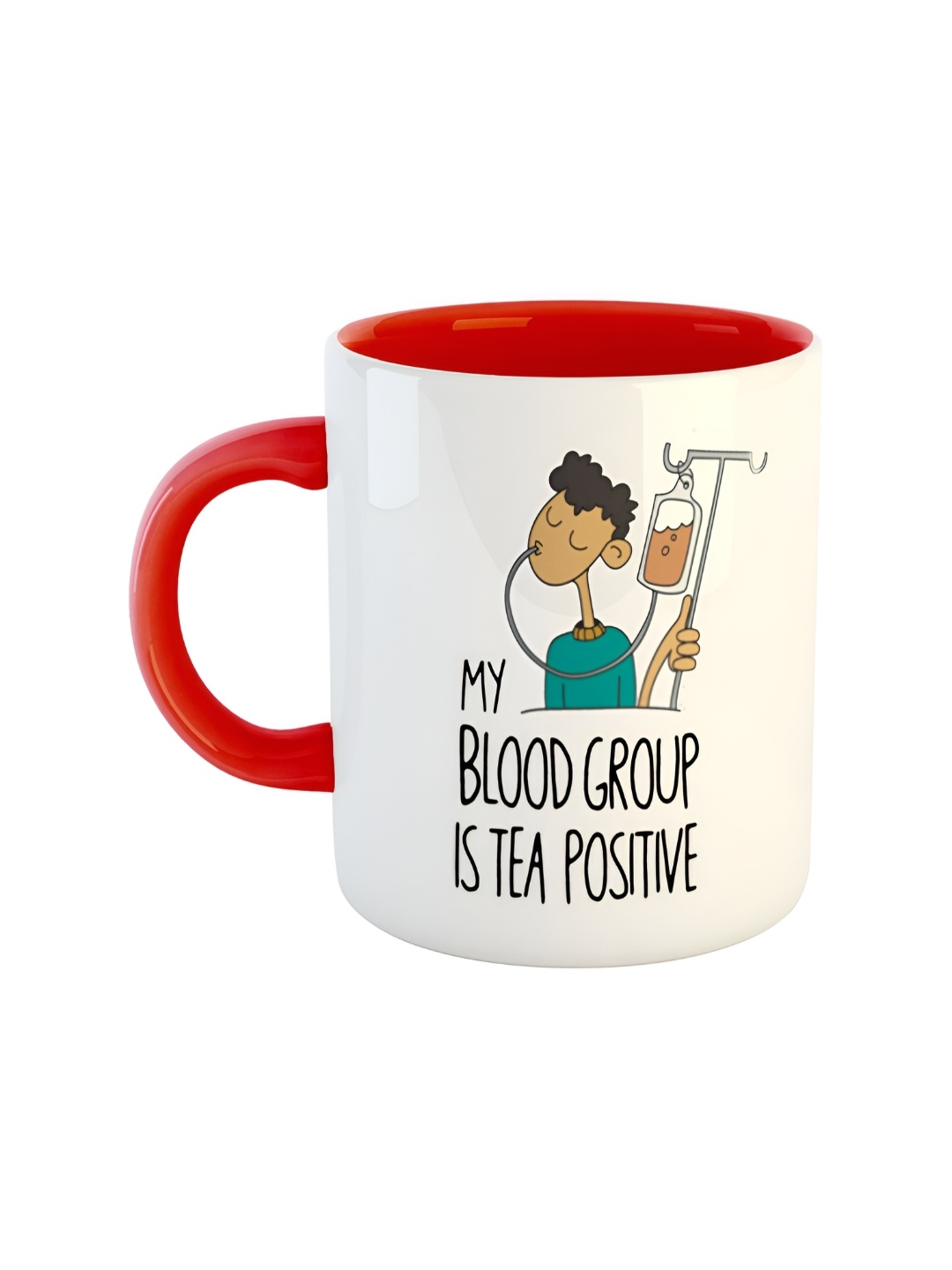 

ARTBUG Red & White Printed Ceramic Glossy Mug 350 ml