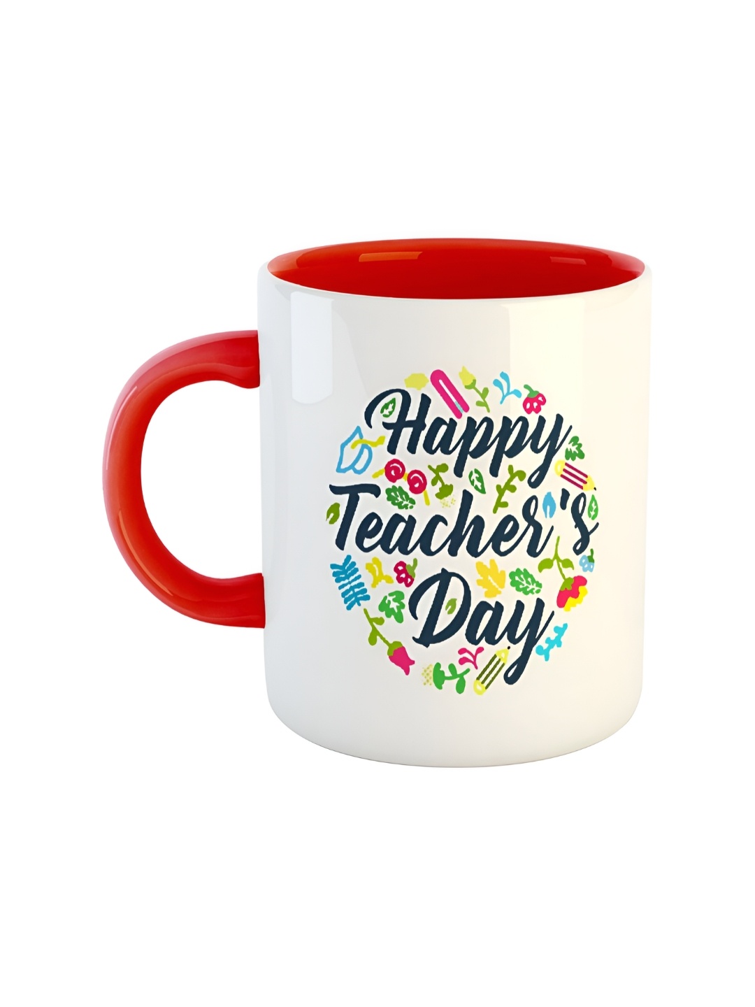 

ARTBUG White & Red Text Or Slogans Printed Ceramic Glossy Mug 350ml
