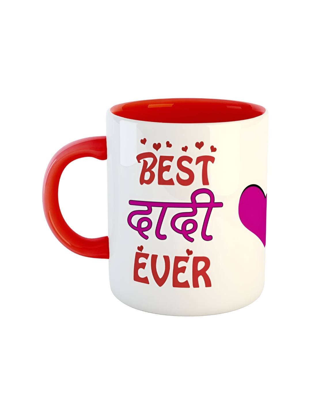 

ARTBUG Red & White Printed Ceramic Glossy Mugs 350 ml