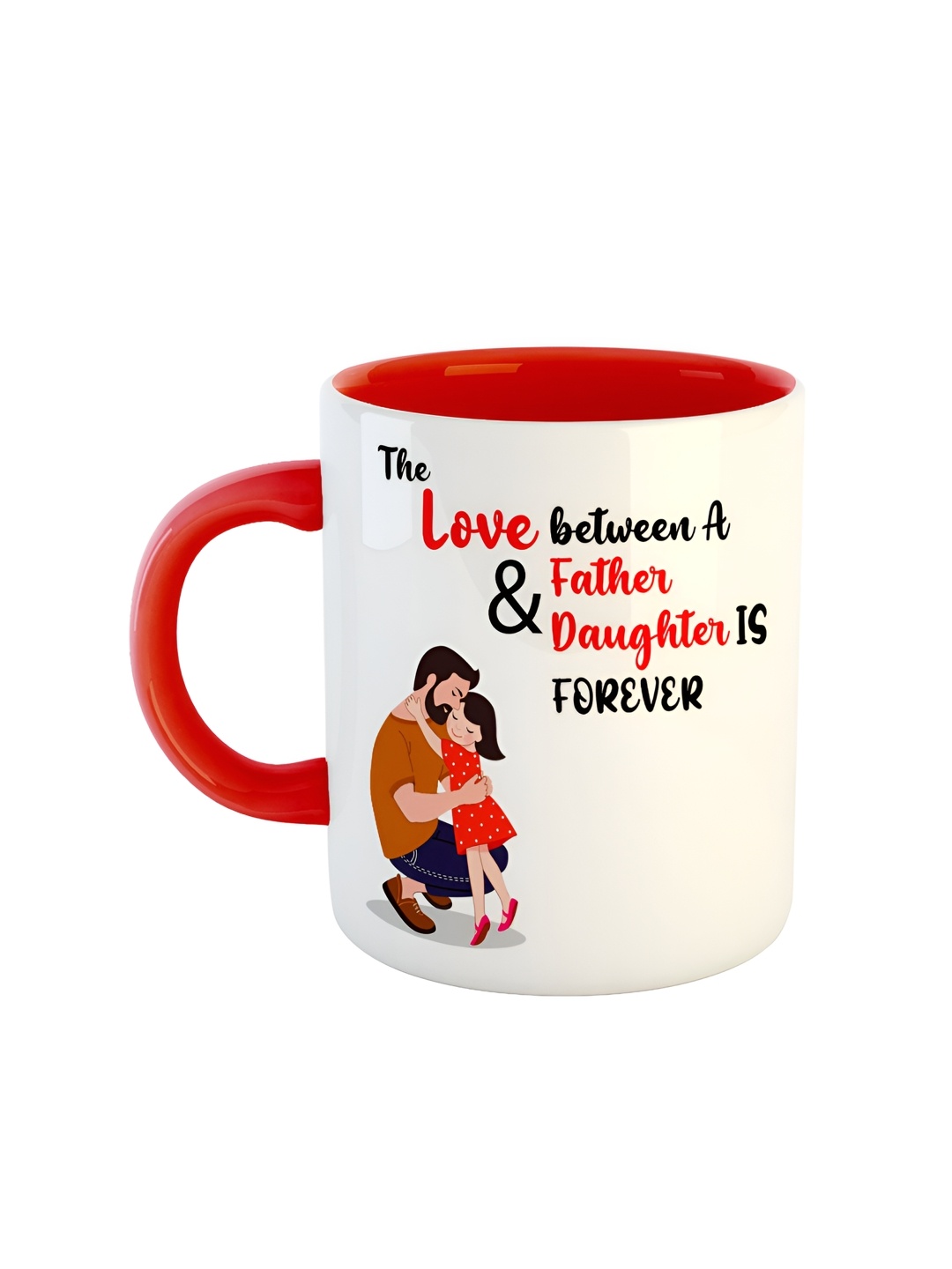 ARTBUG White & Red Text Or Slogans Printed Ceramic Glossy Mug 350ml