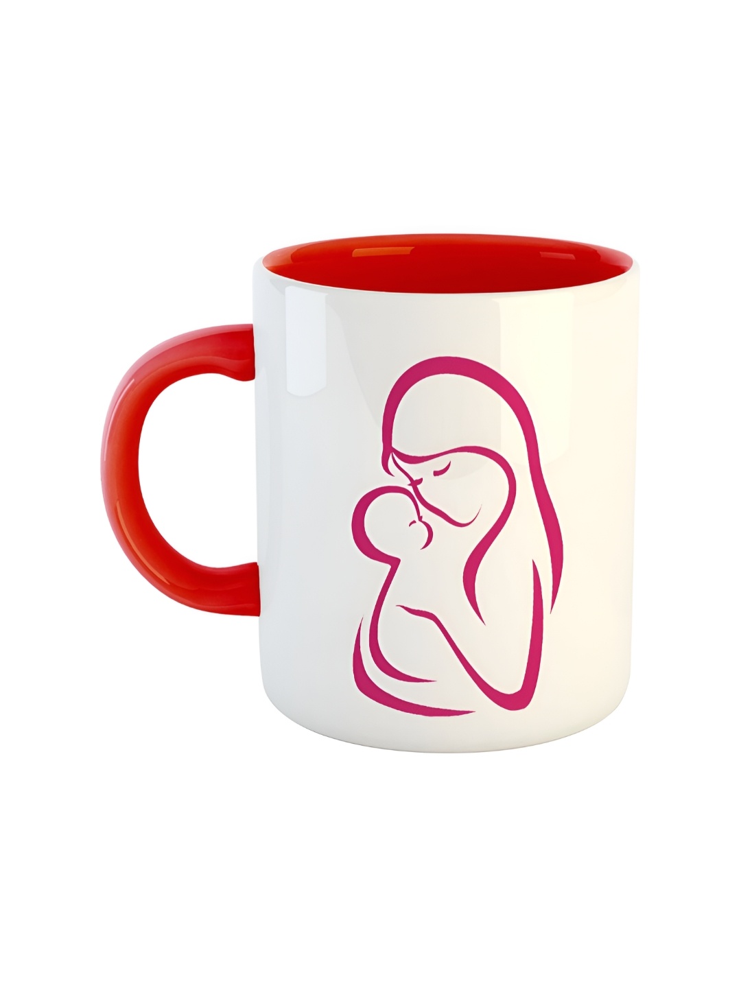 

ARTBUG Red & White Graphic Printed Ceramic Glossy Mug 350 ml
