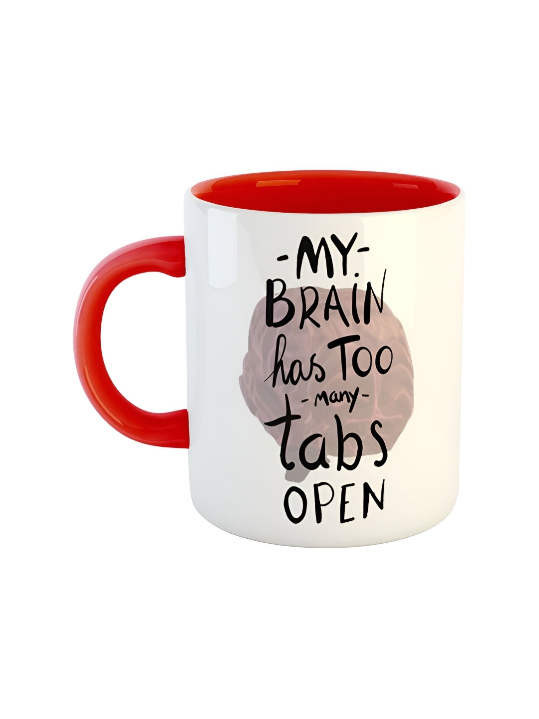 

ARTBUG Red & White Ceramic Printed Glossy Mug