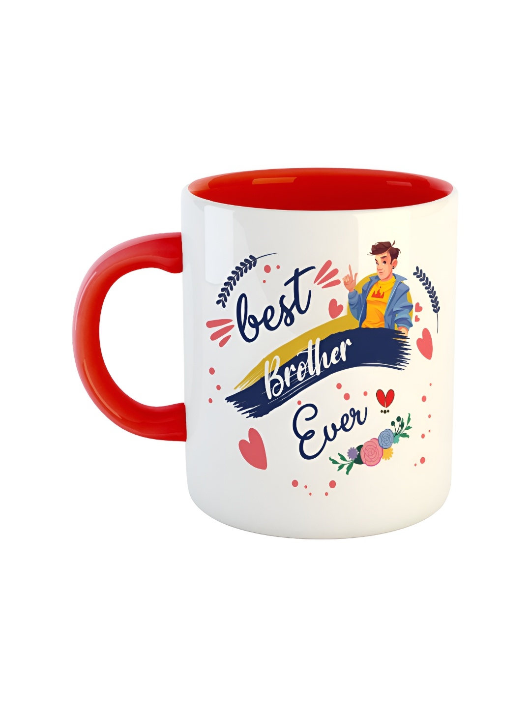 

ARTBUG Red & White Printed Ceramic Glossy Mug 350 ml