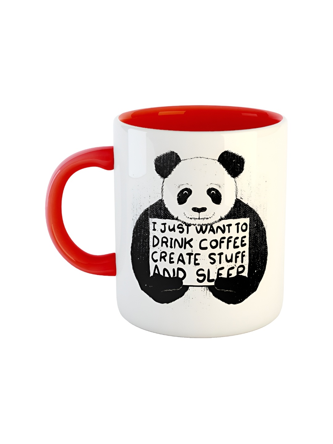 ARTBUG Red Printed Ceramic Glossy Mug