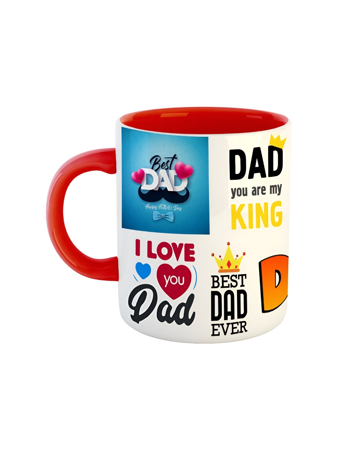 

ARTBUG Red & White Printed Ceramic Glossy Mug 350 ml