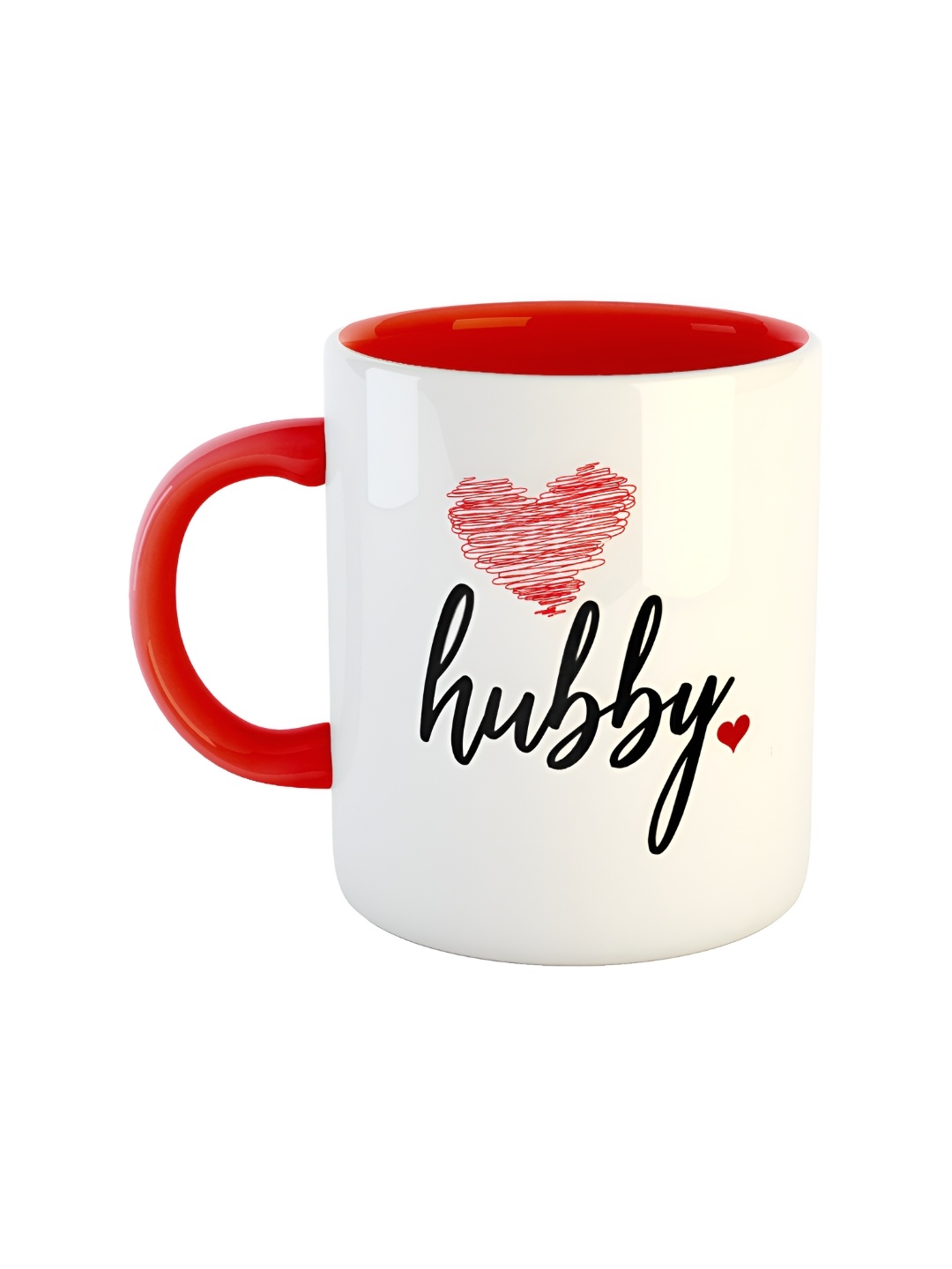 

ARTBUG Red White Printed Ceramic Glossy Mugs 350 ml