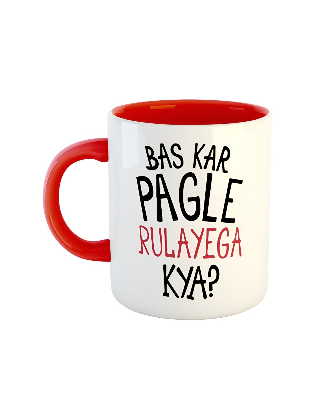 

ARTBUG Red White Printed Ceramic Glossy Mugs 350 ml