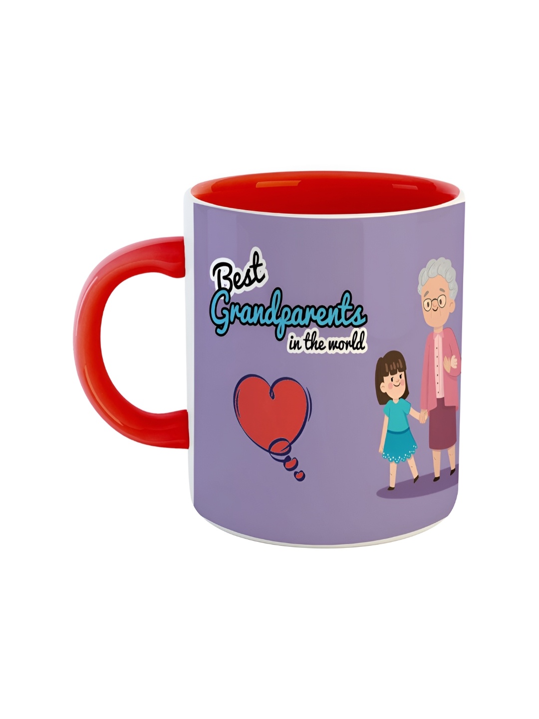 

ARTBUG Red & Purple Dishwasher Safe Printed Ceramic Glossy Mug