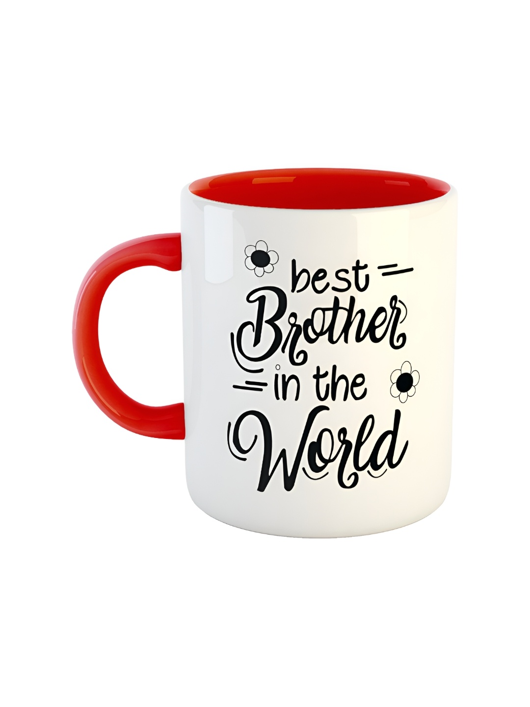 

ARTBUG White & Red Text Or Slogans Printed Ceramic Glossy Mug 350ml