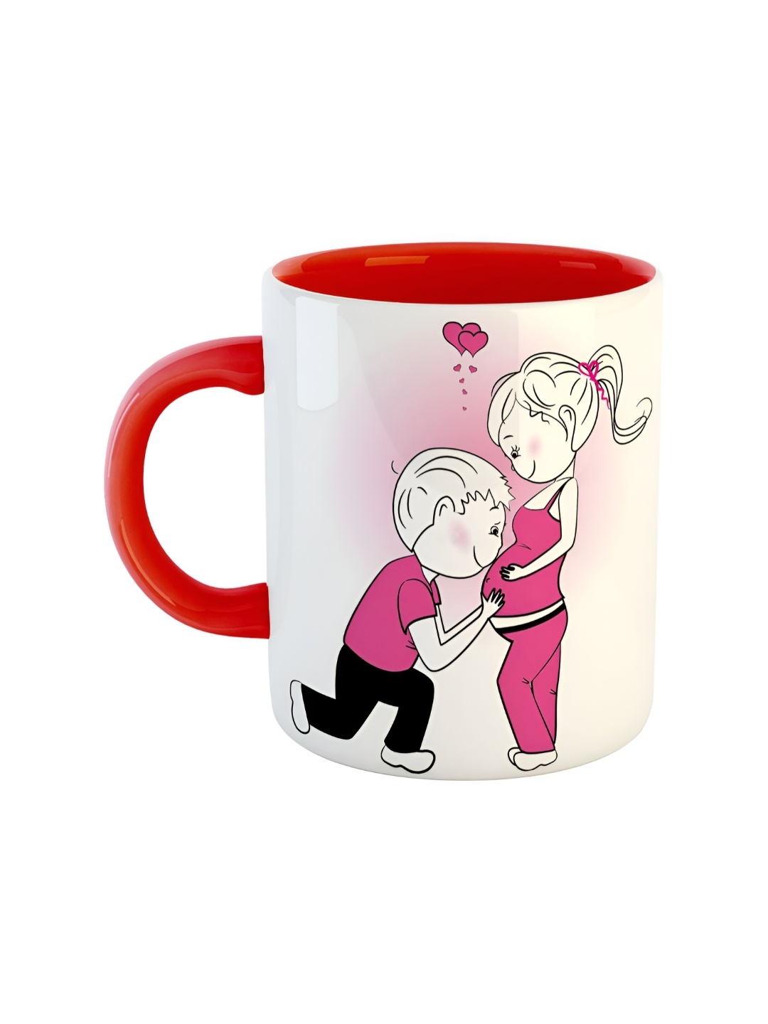 

ARTBUG Red & White Ceramic Printed Glossy Mug