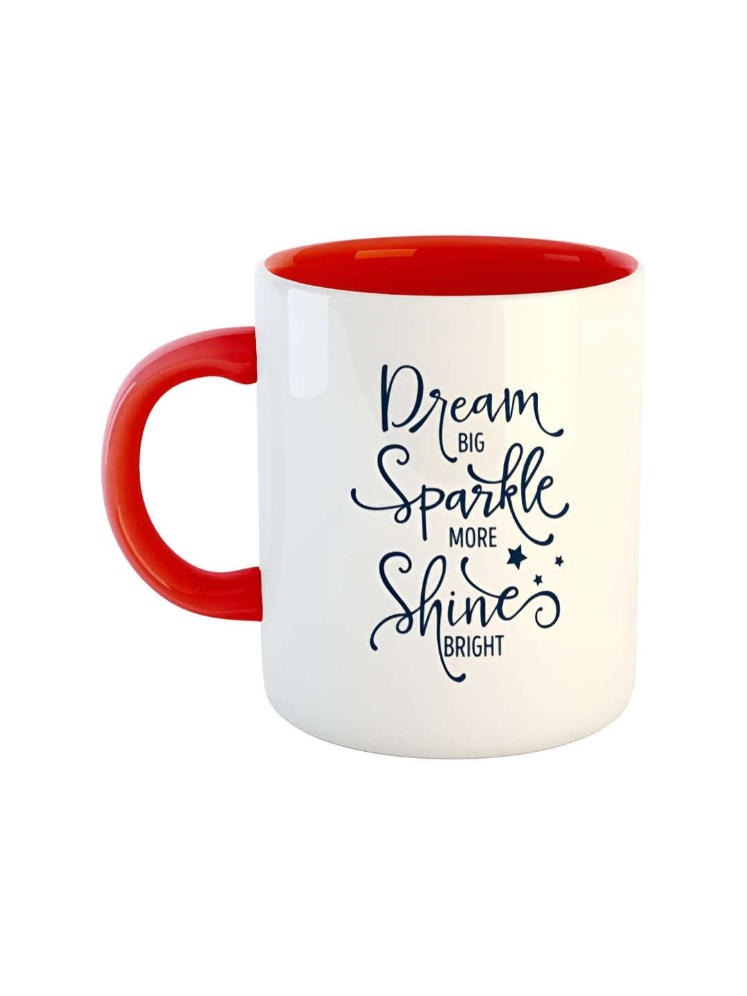 

ARTBUG Red White Printed Ceramic Glossy Mug 350 ml