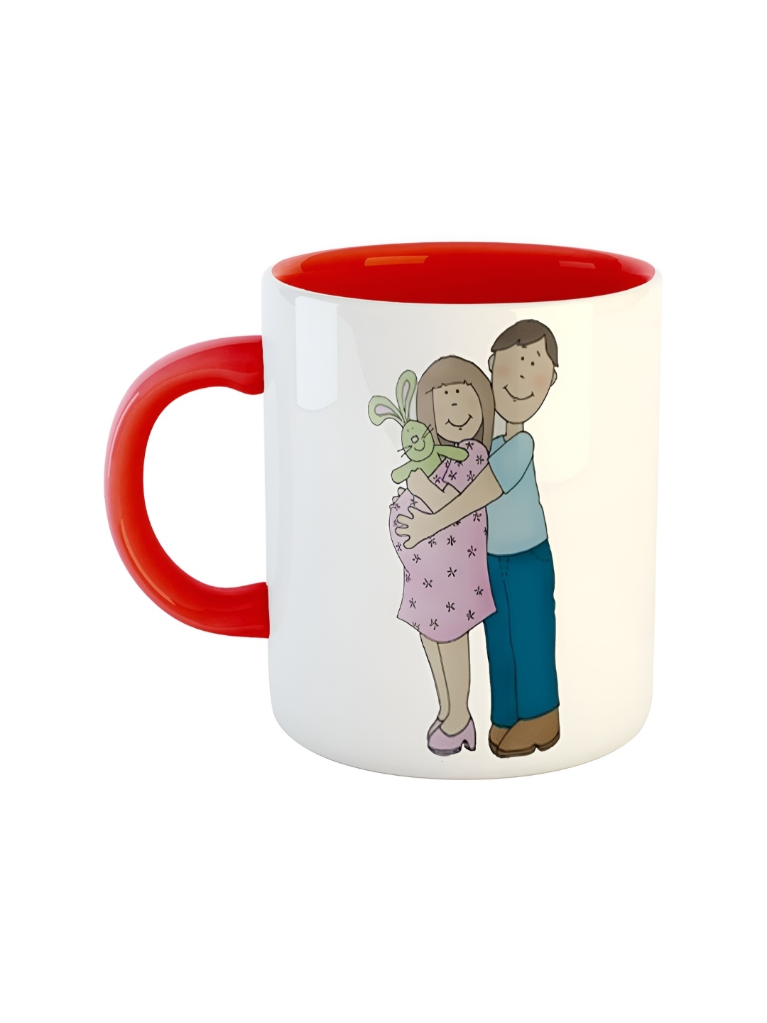 ARTBUG Red Printed Ceramic Glossy Mug 350 ml