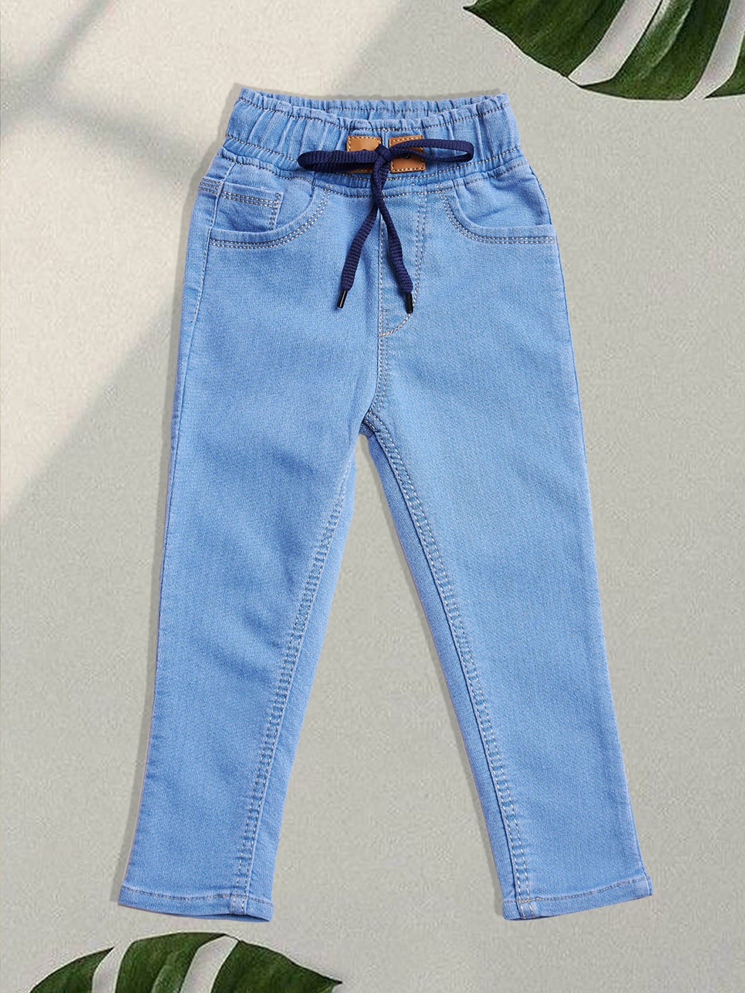 

F2M Boys Slim Fit High-Rise Trousers, Turquoise blue