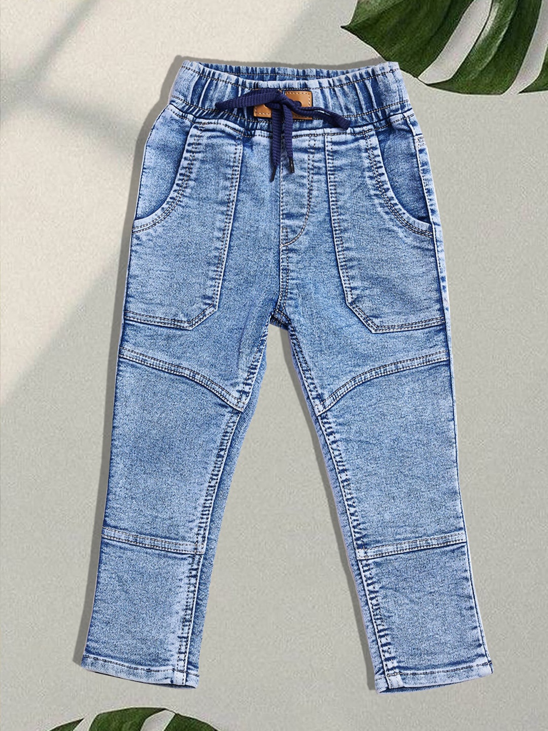 

F2M Boys Slim Fit High-Rise Trousers, Turquoise blue