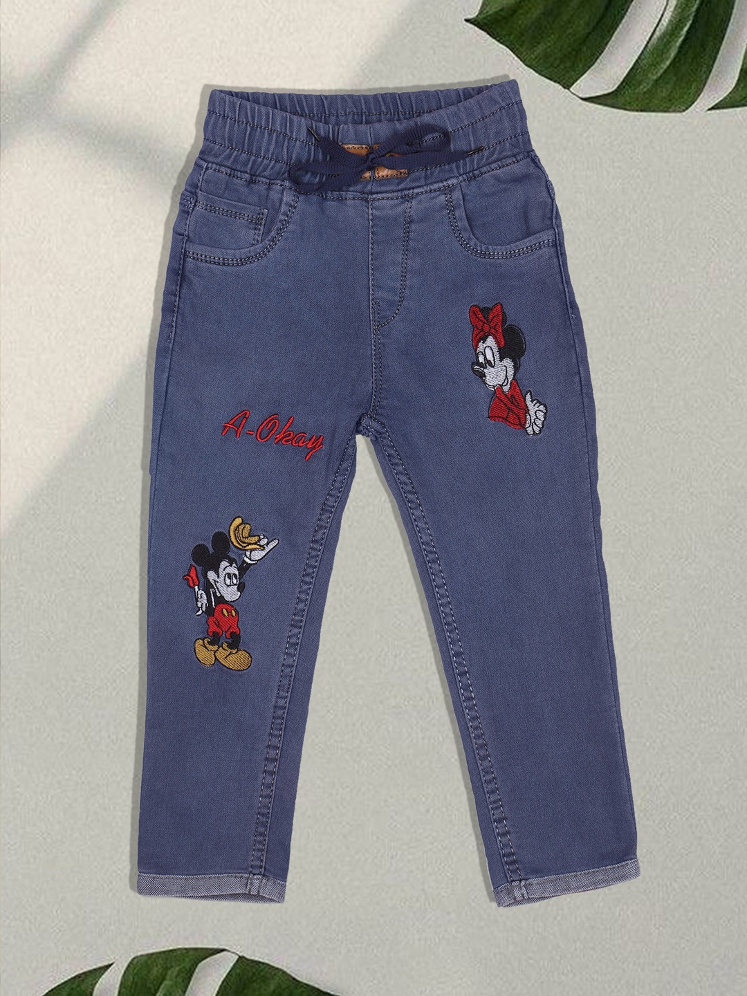 

F2M Boys Embroidered Slim Fit High-Rise Jogger, Grey