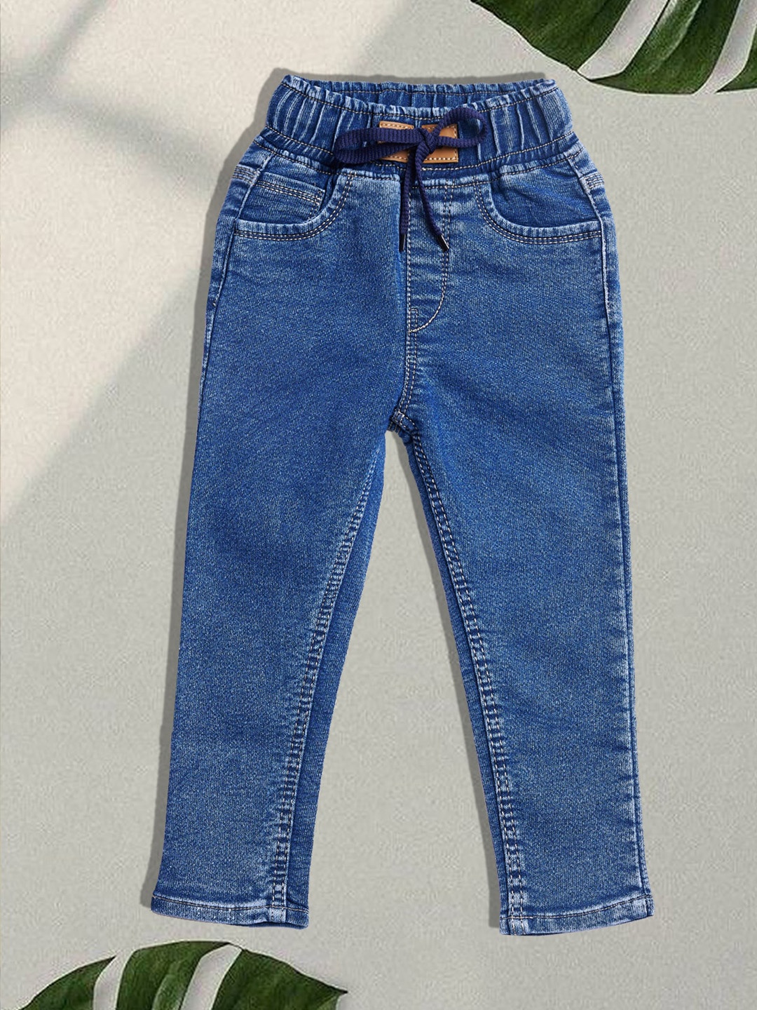 

F2M Boys Slim Fit High-Rise Trousers, Blue