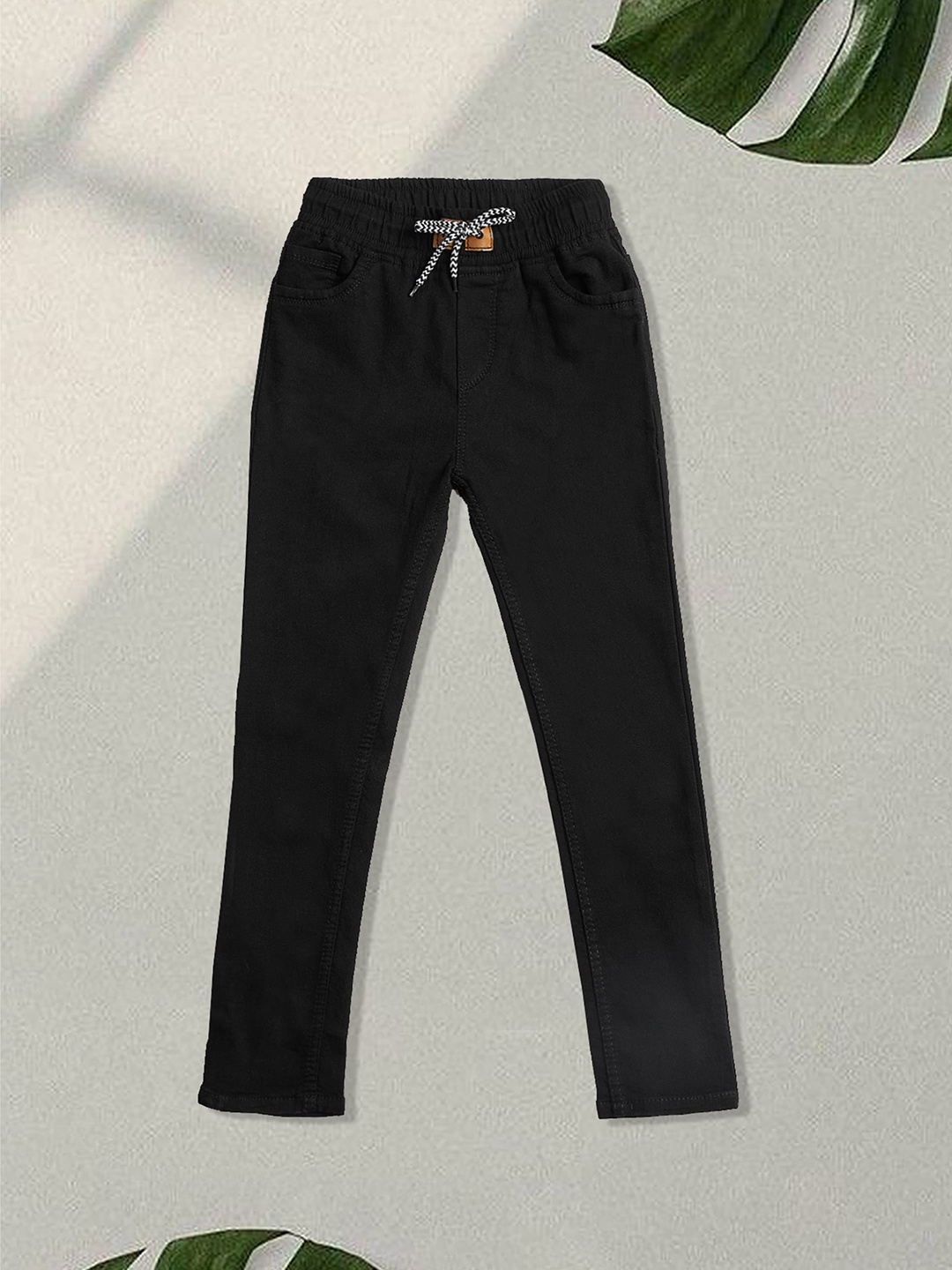

F2M Boys Slim Fit High-Rise Trousers, Black