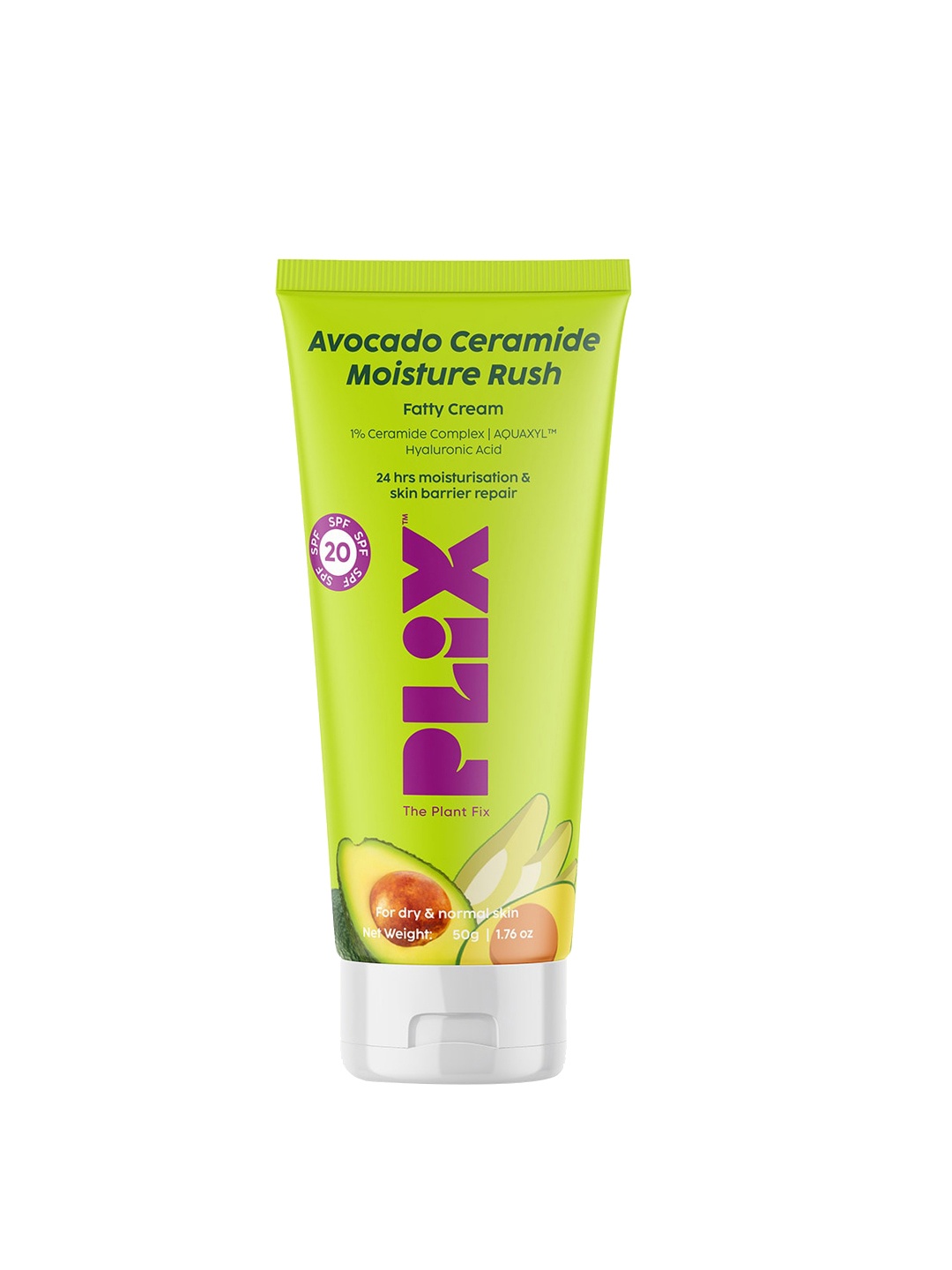 

PLIX THE PLANT FIX Avocado Ceramide Moisture Rush Fatty Cream SPF20 - 50g, Green