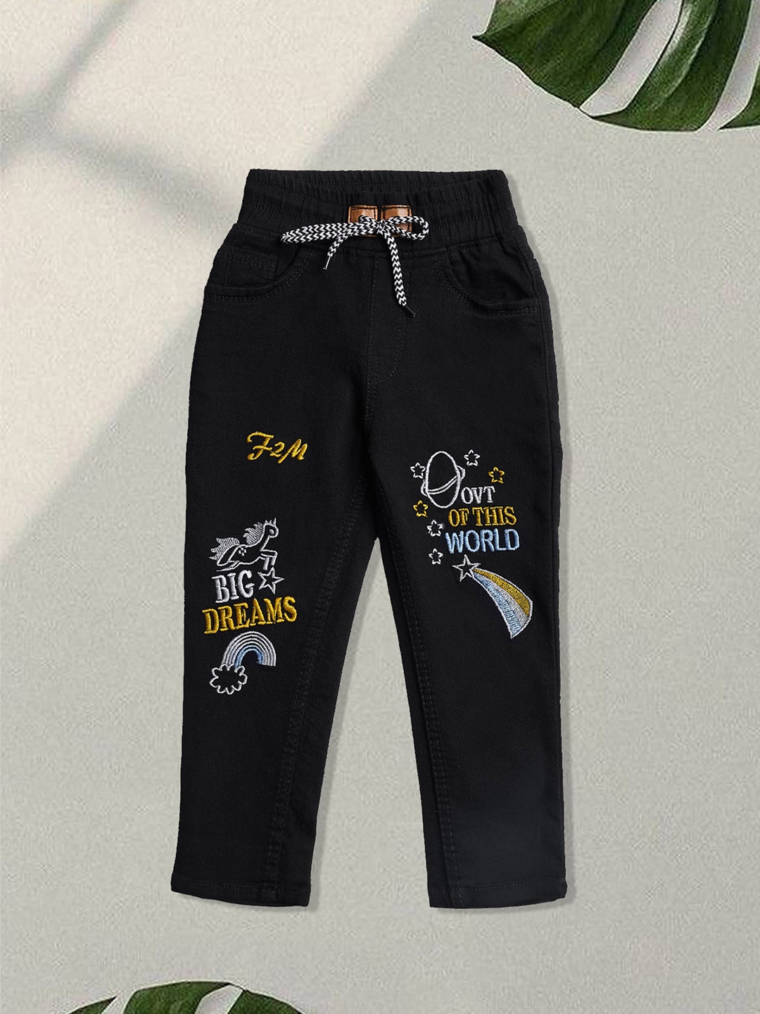 

F2M Girls Slim Fit High-Rise Jogger, Black