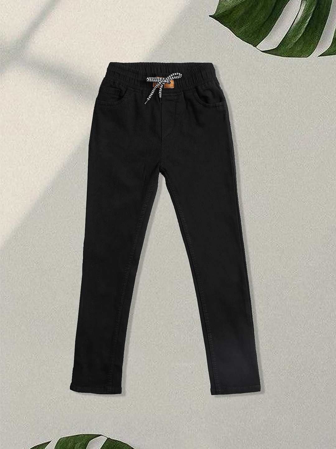 

F2M Girls Slim Fit High-Rise Jogger, Black