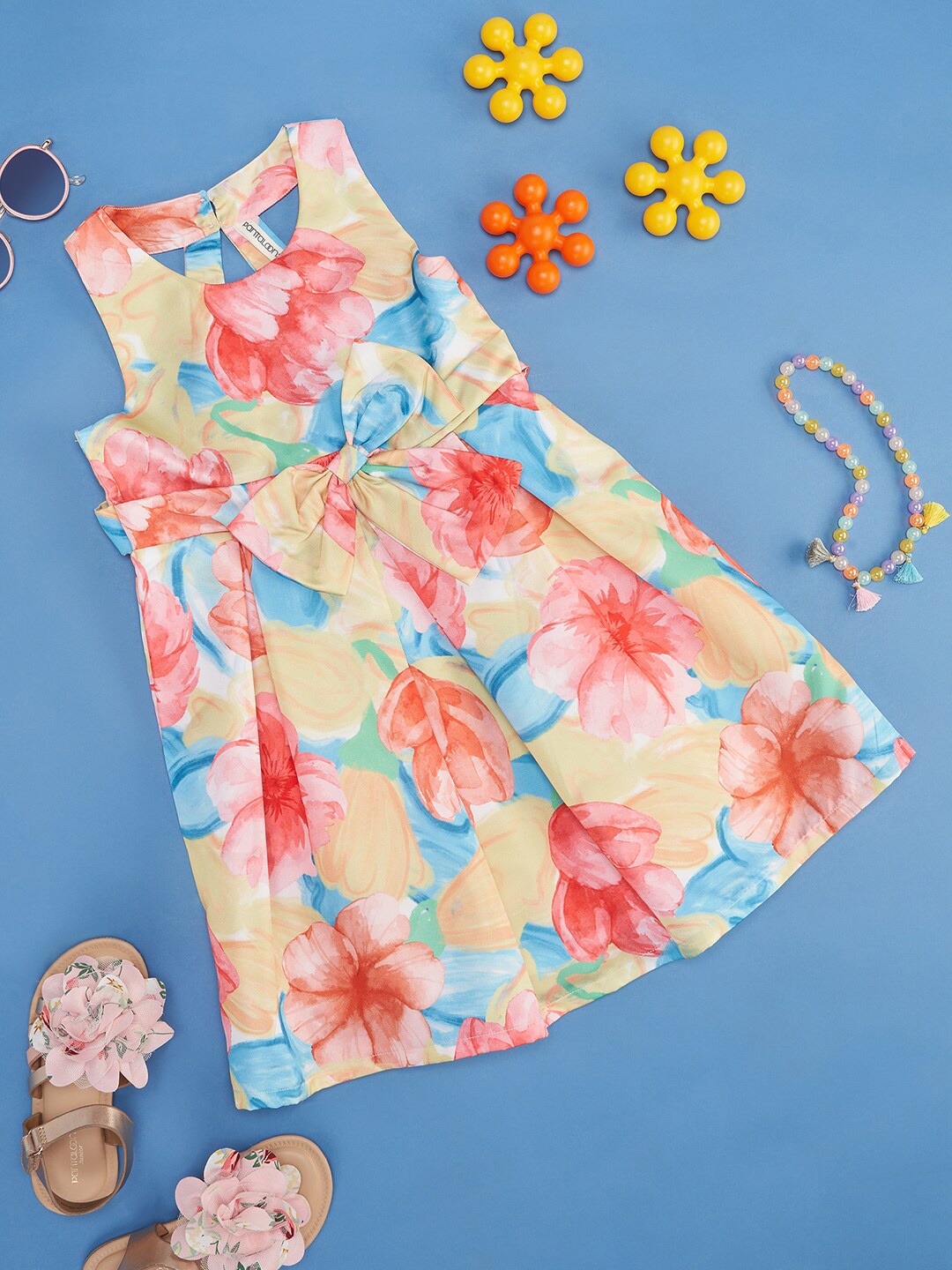 

Pantaloons Junior Girls Floral Printed A-Line Dress, Blue