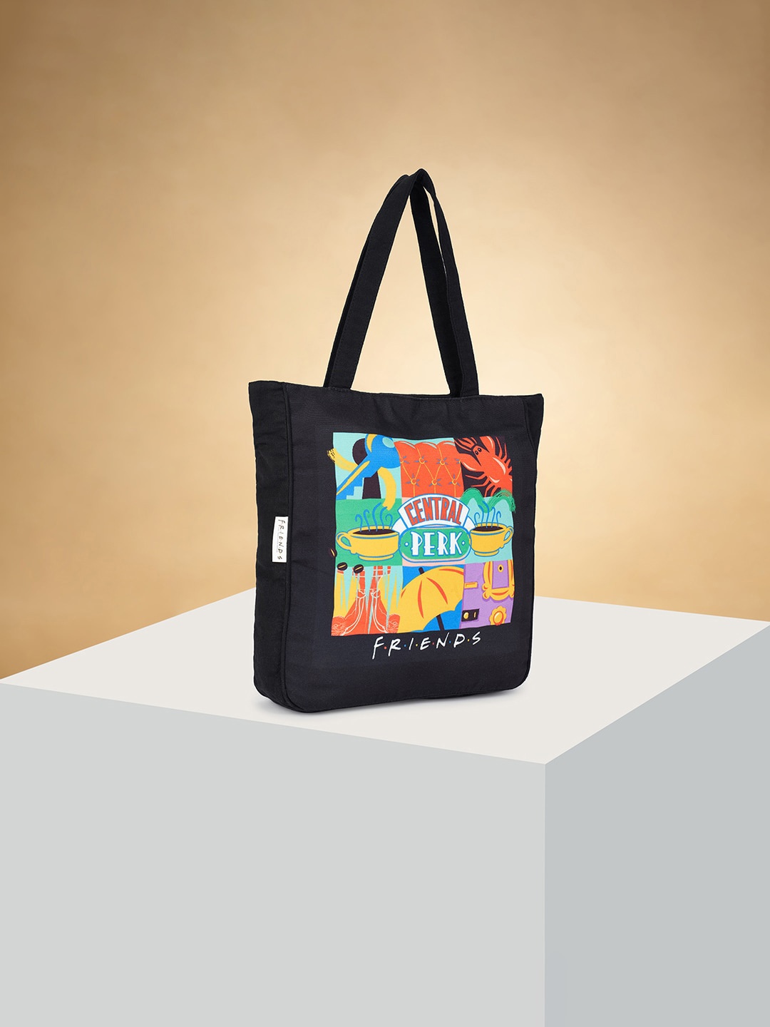 

Forever Glam by Pantaloons Graphic Printed Oversized Structured Handheld Bag, Black