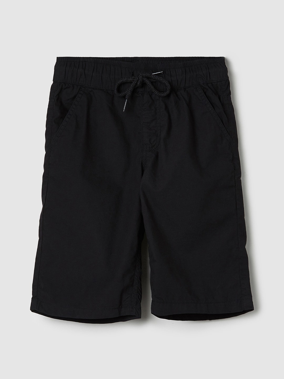 

max Boys Mid-Rise Pure Cotton Shorts, Black