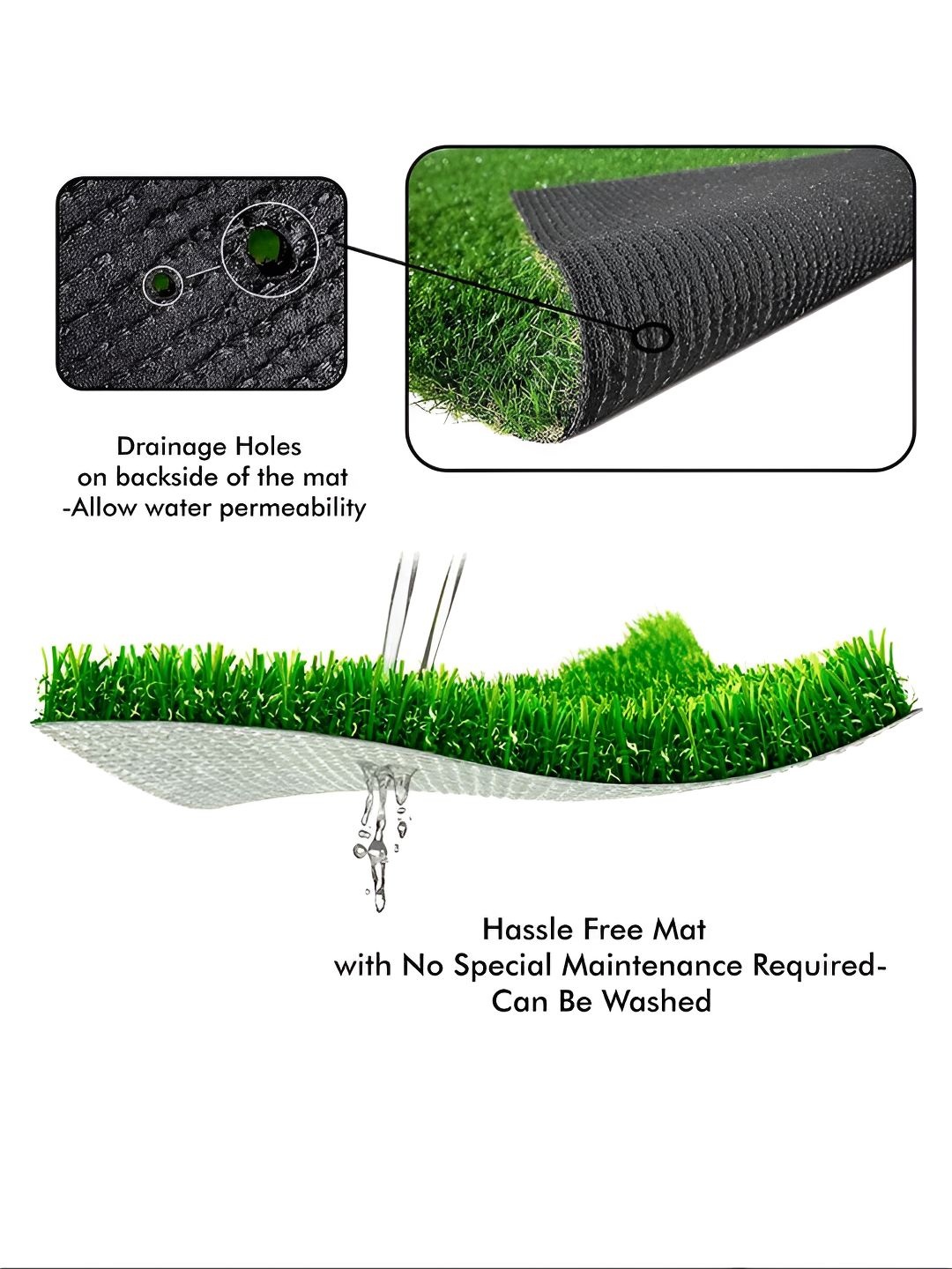 

Chetanya Loomtex Green Artificial Grass Anti-skid Floor Mat