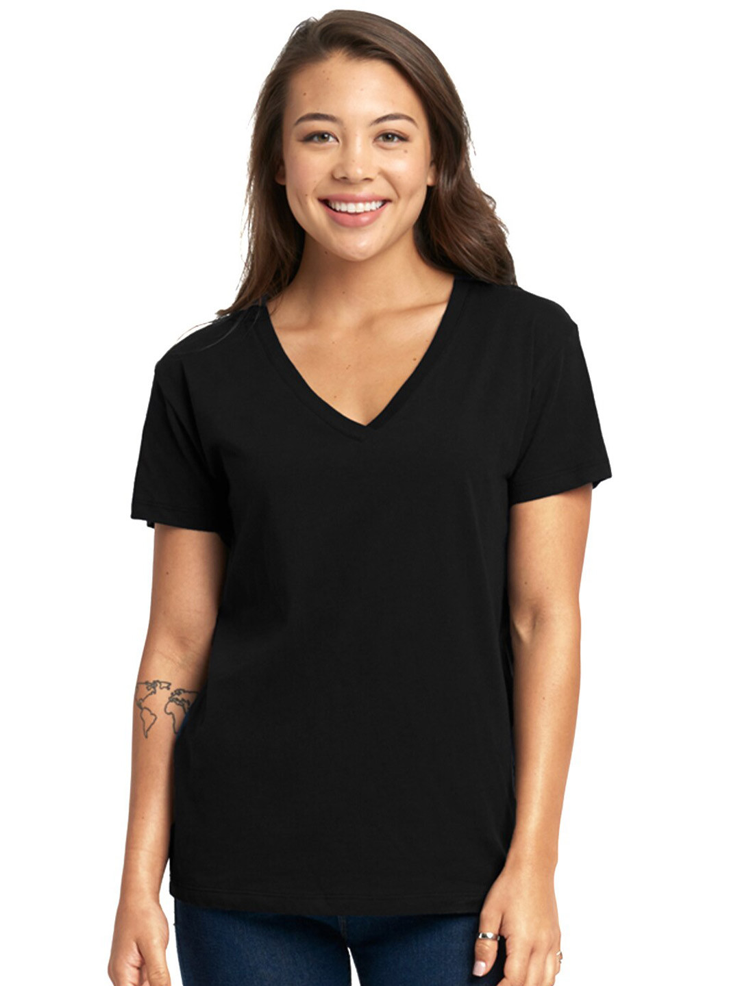 

COLOR CAPITAL V-Neck Short Sleeves Top, Black