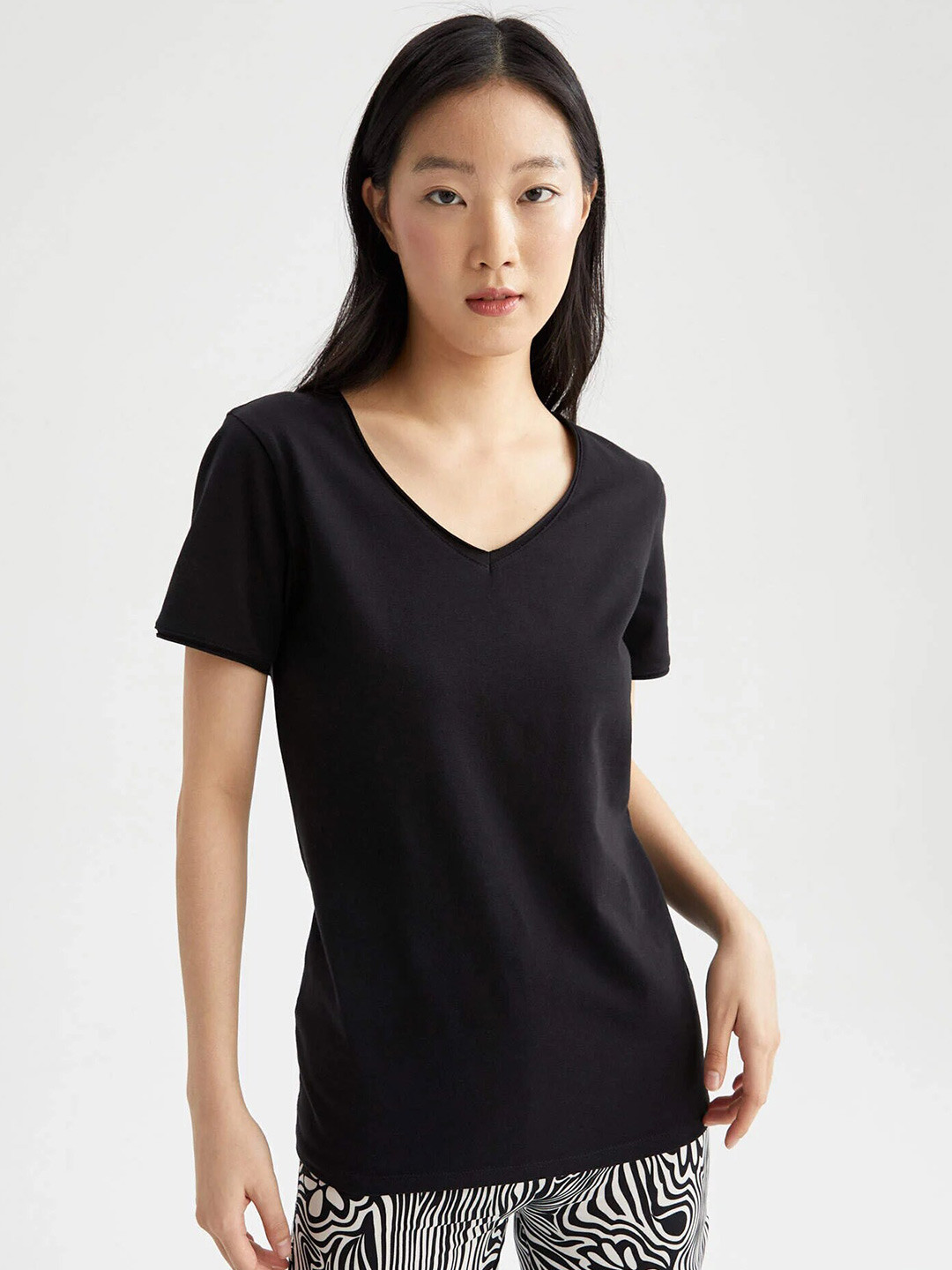 

COLOR CAPITAL V-Neck Relaxed fit Tshirt, Black