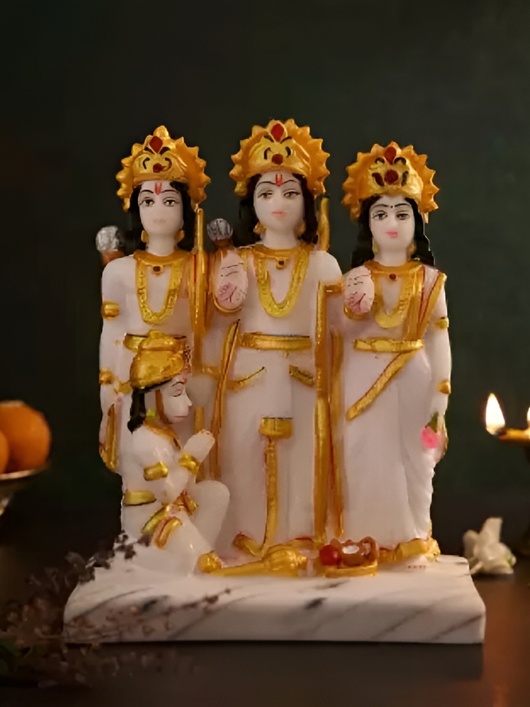 

krishnagallery1 White & Yellow Religious Idol Showpiece