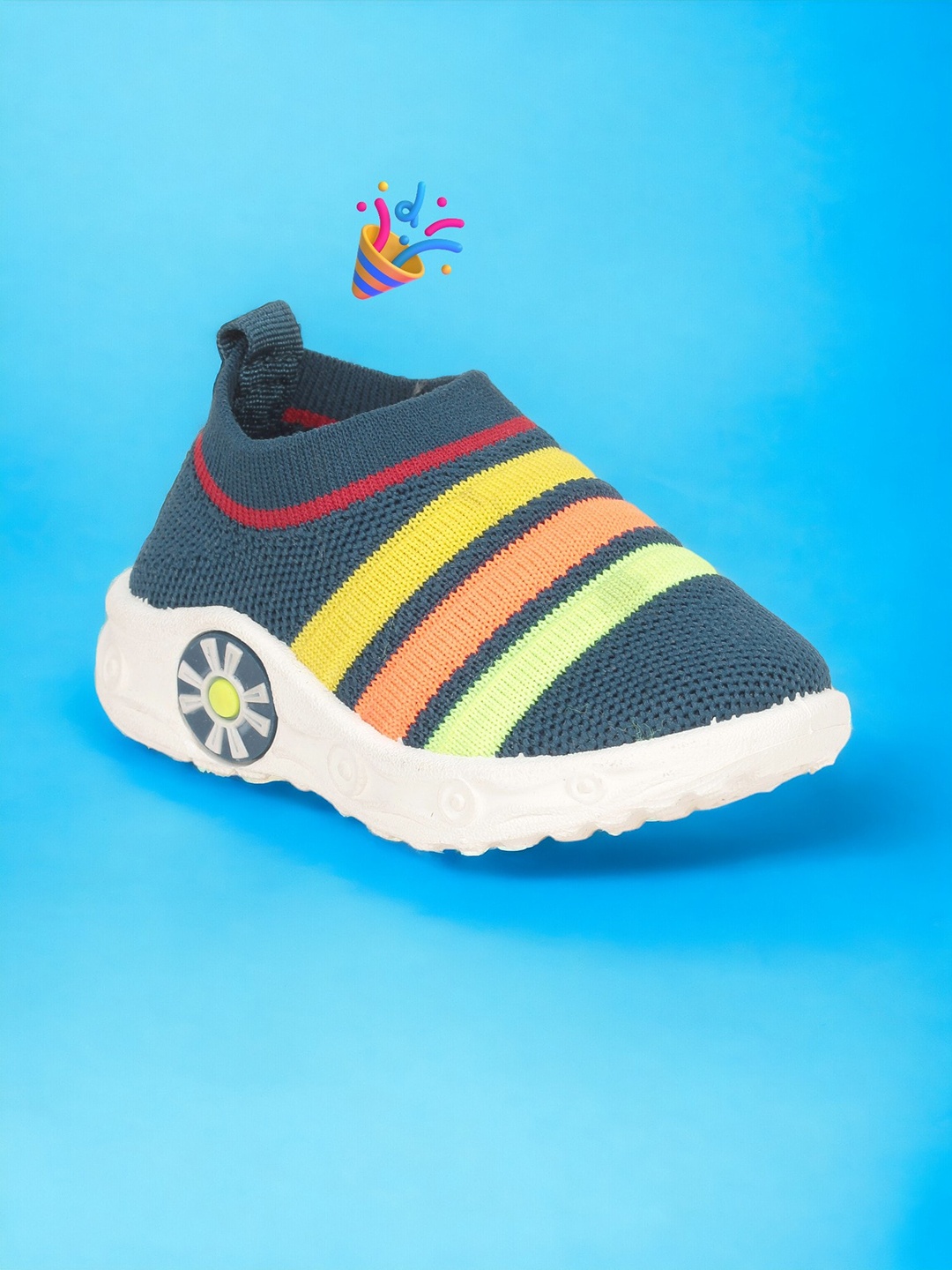 

Lil Lollipop Kids Striped Musical Slip-On Sneakers, Navy blue