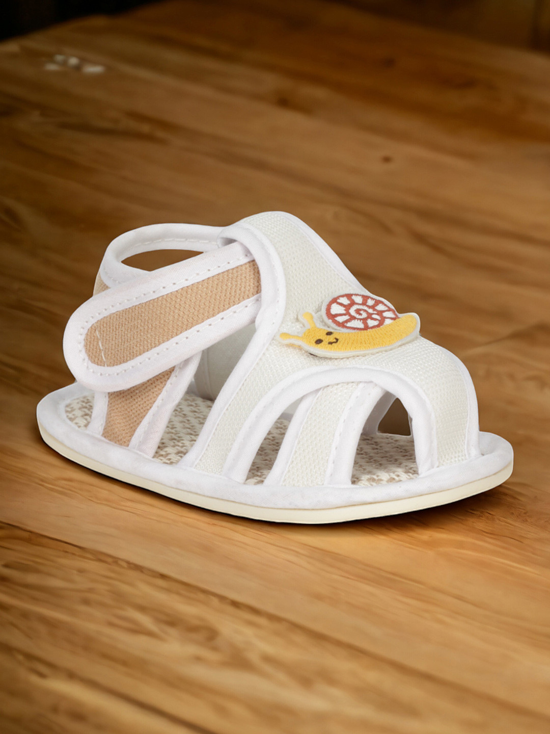 

Lil Lollipop Infants Self Design Cotton Booties, Cream
