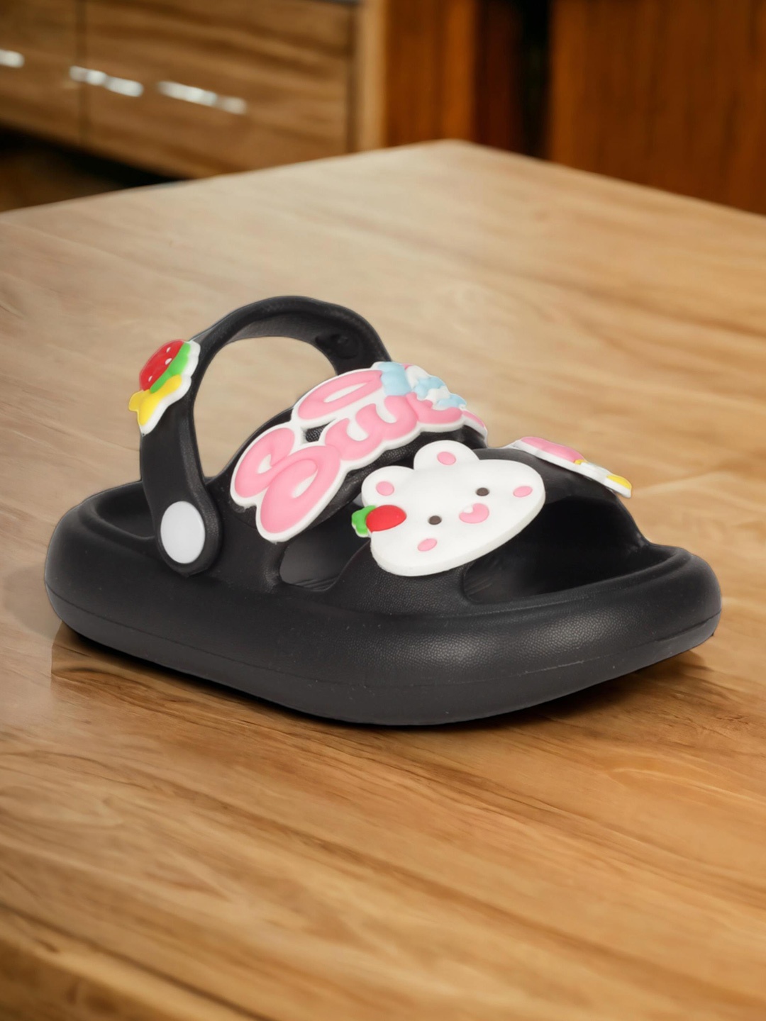 

Lil Lollipop Infants Self Design Anti-Slip Rubber Clogs, Black