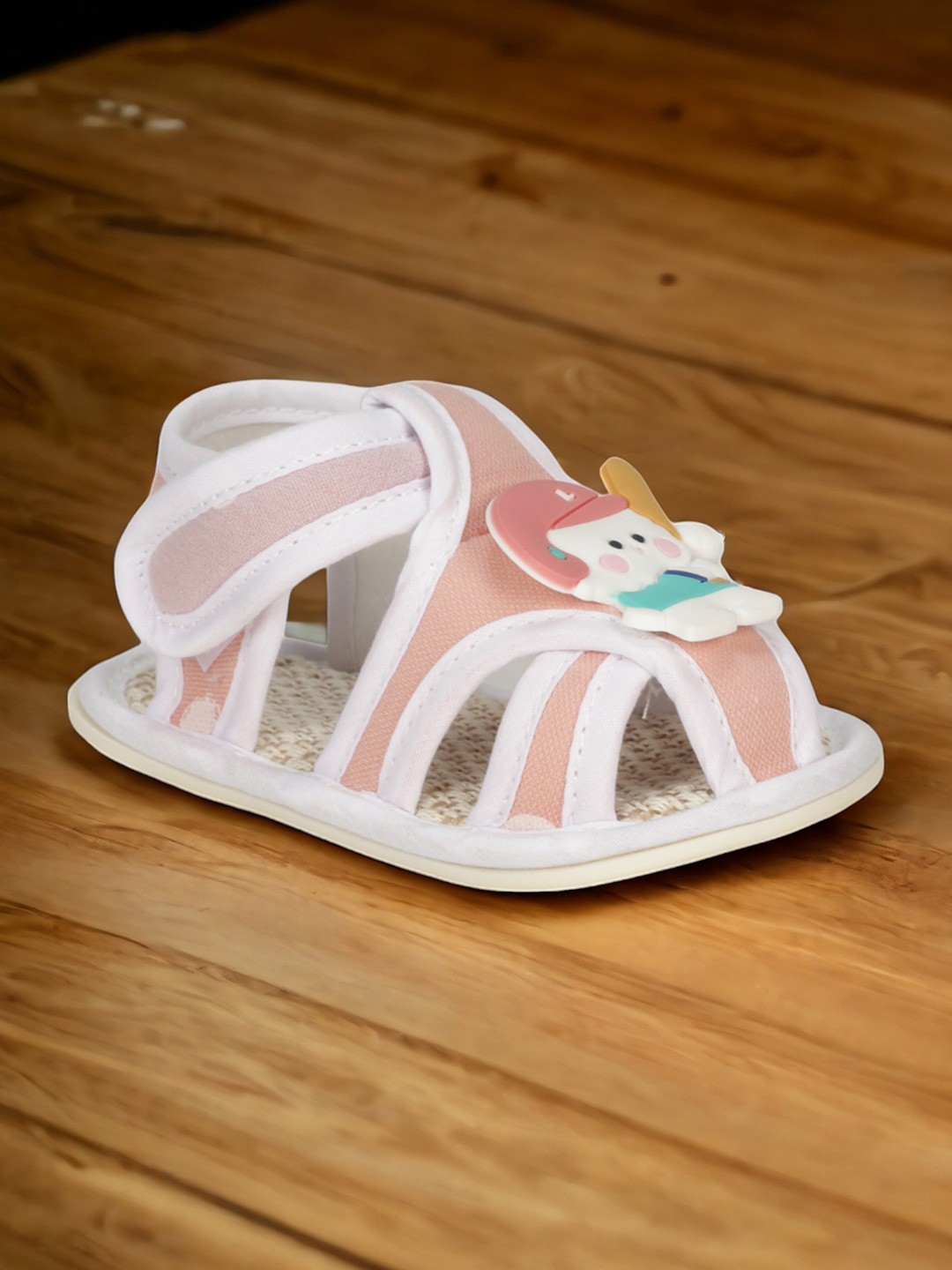 

Lil Lollipop Infant Kids Character Applique Velcro Booties, Pink