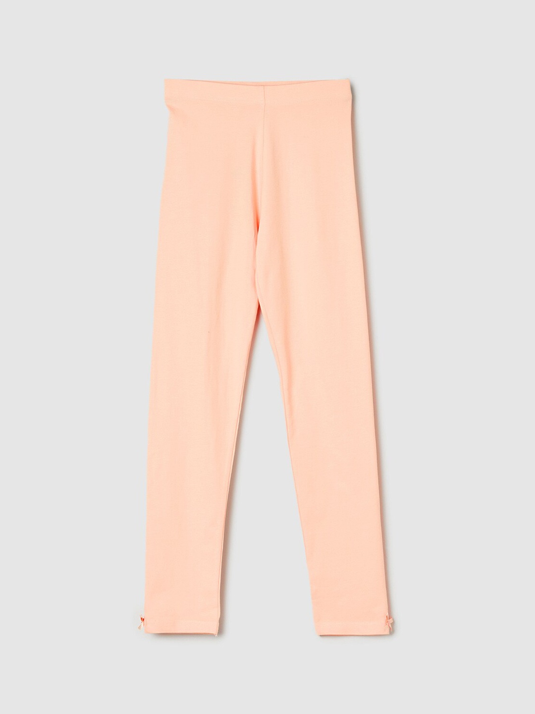 

max Girls Pure Cotton Ankle-Length Leggings, Peach