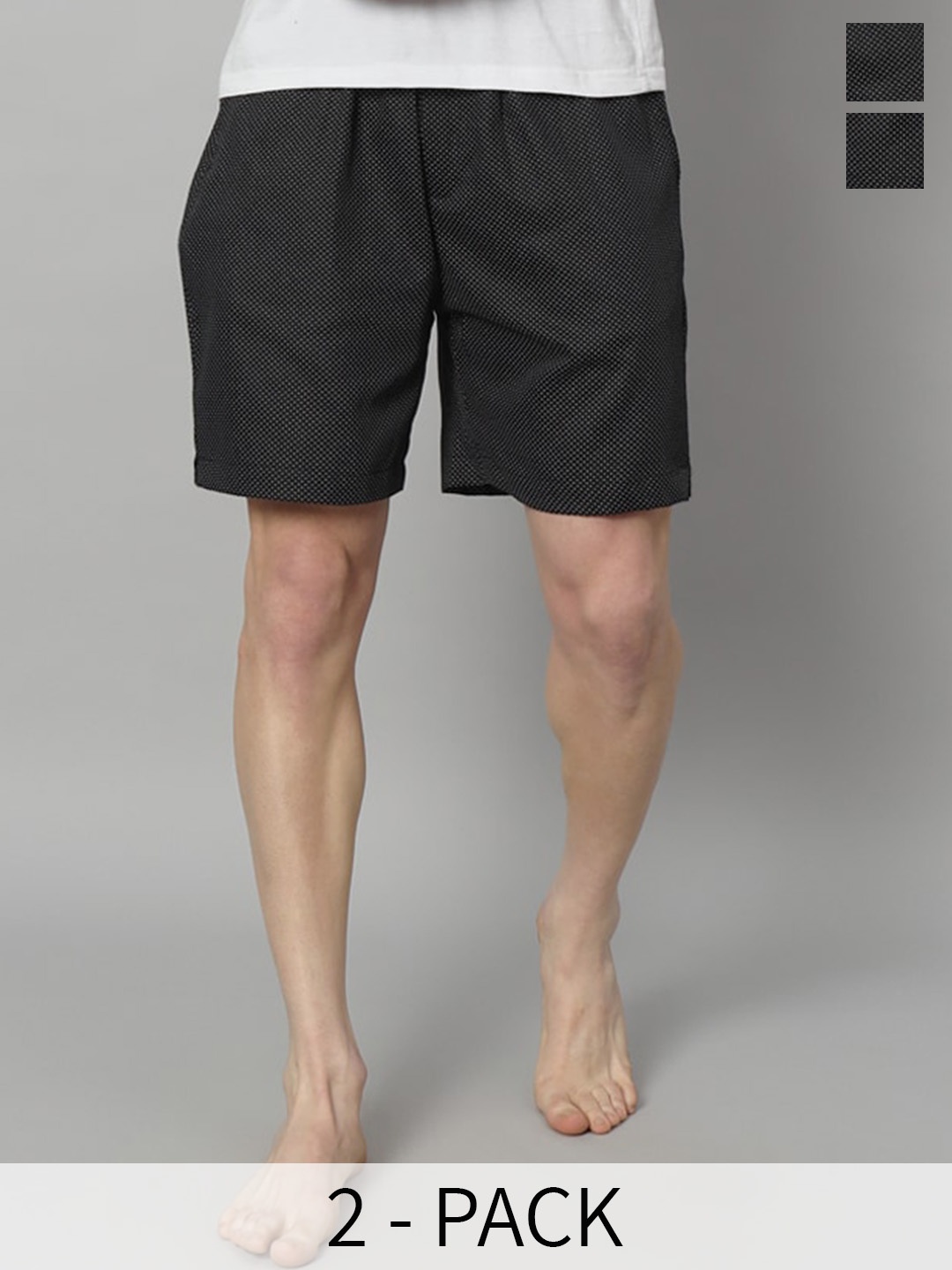 

OWO THE LABEL Pack Of 2 Printed Organic Cotton Boxers OTLMB04-2-S, Black