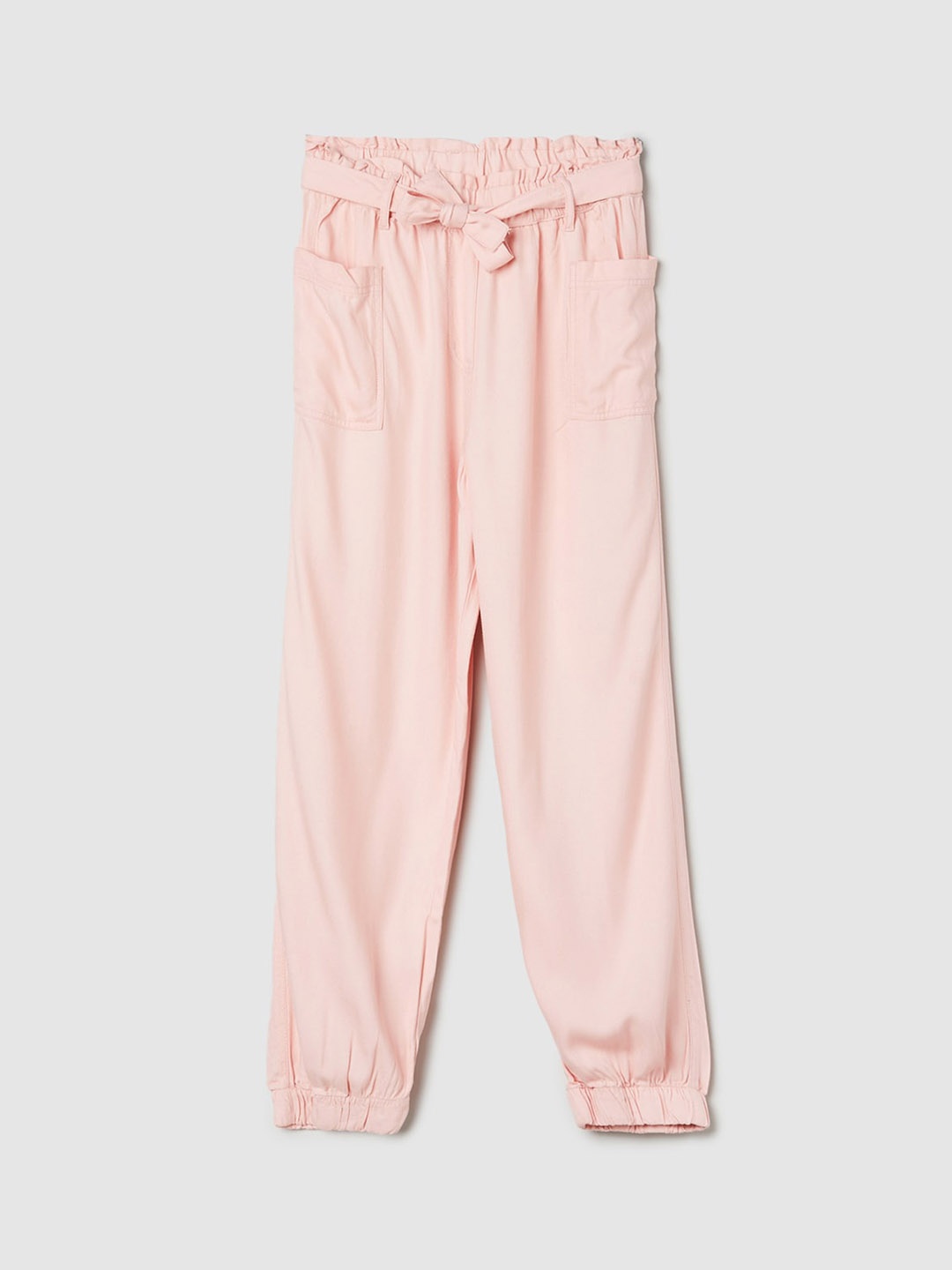 

max Girls Mid Rise Pure Cotton Joggers, Pink