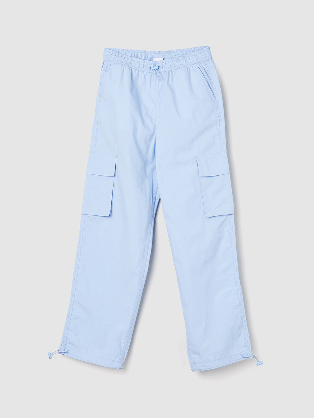 

max Girls Mid Rise Pure Cotton Cargos, Blue
